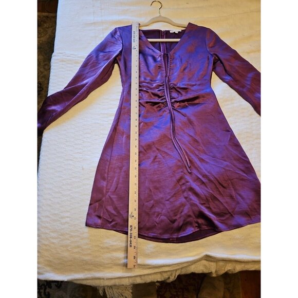Gianni Bini Size Small Keyhole Shirred Waist Size Small Purple Dress NO... - Picture 9 of 10
